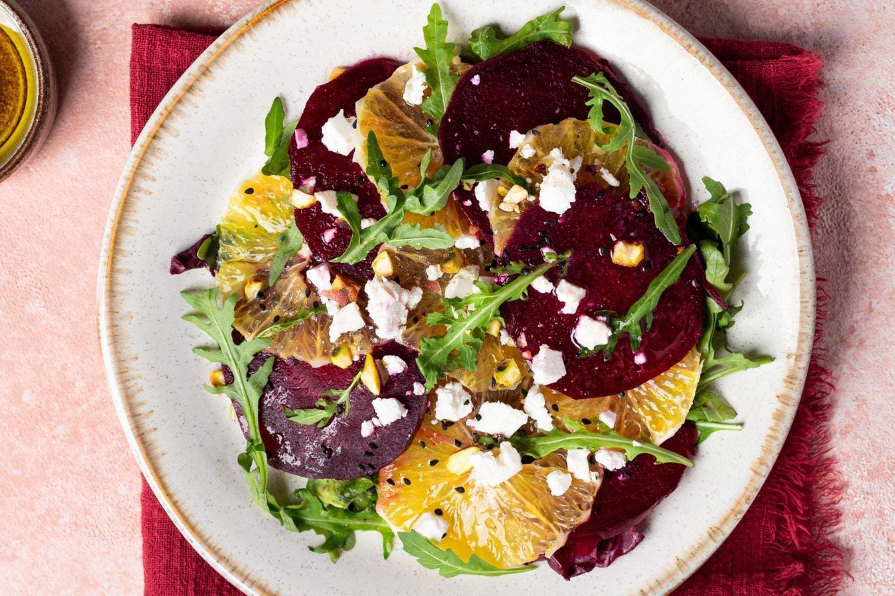 Raw Beetroot, Lentil and Mint Salad with Orange Dressing
