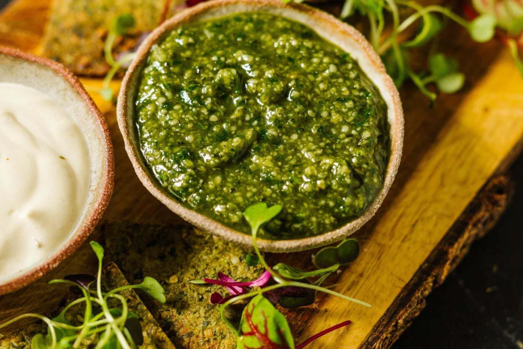 Beyond Green Crackers with Vibrant Dips