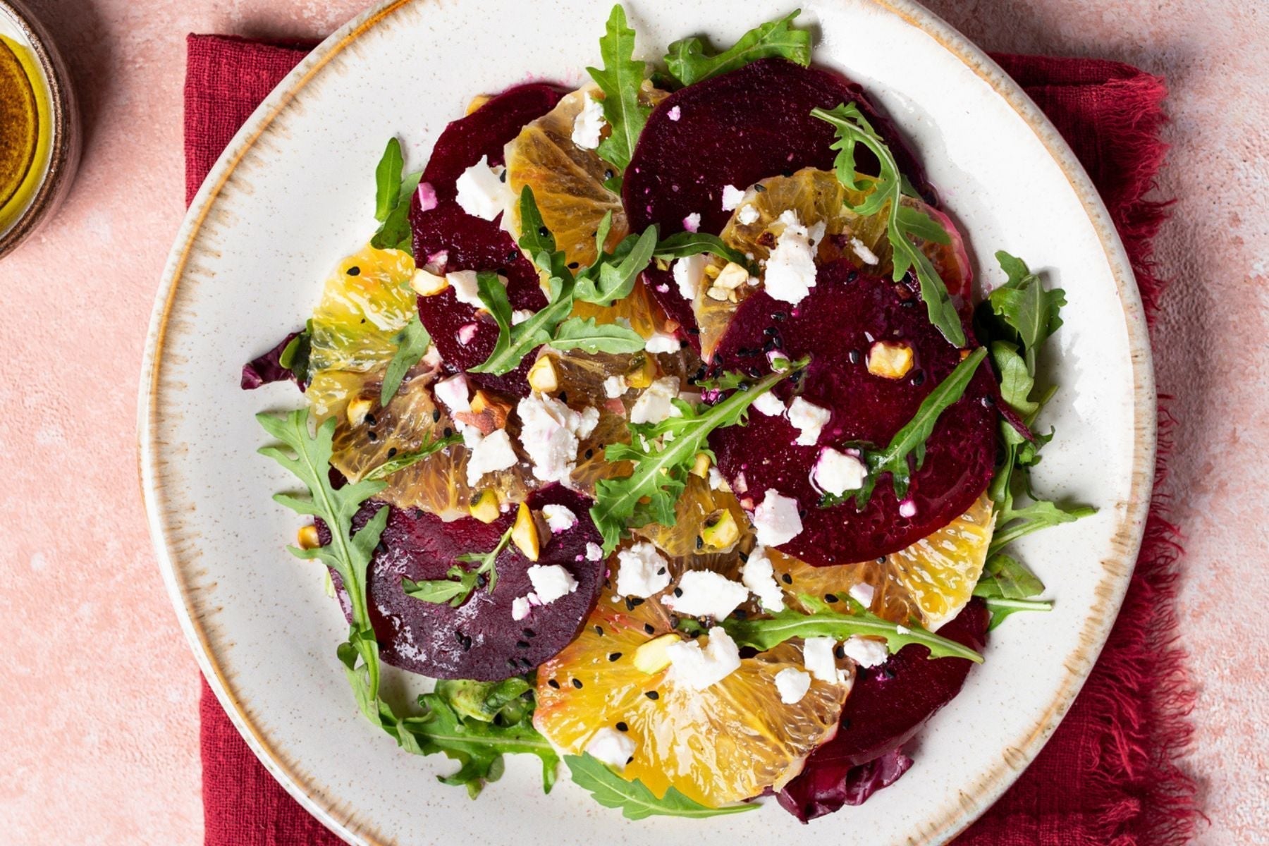 Raw Beetroot, Lentil and Mint Salad with Orange Dressing