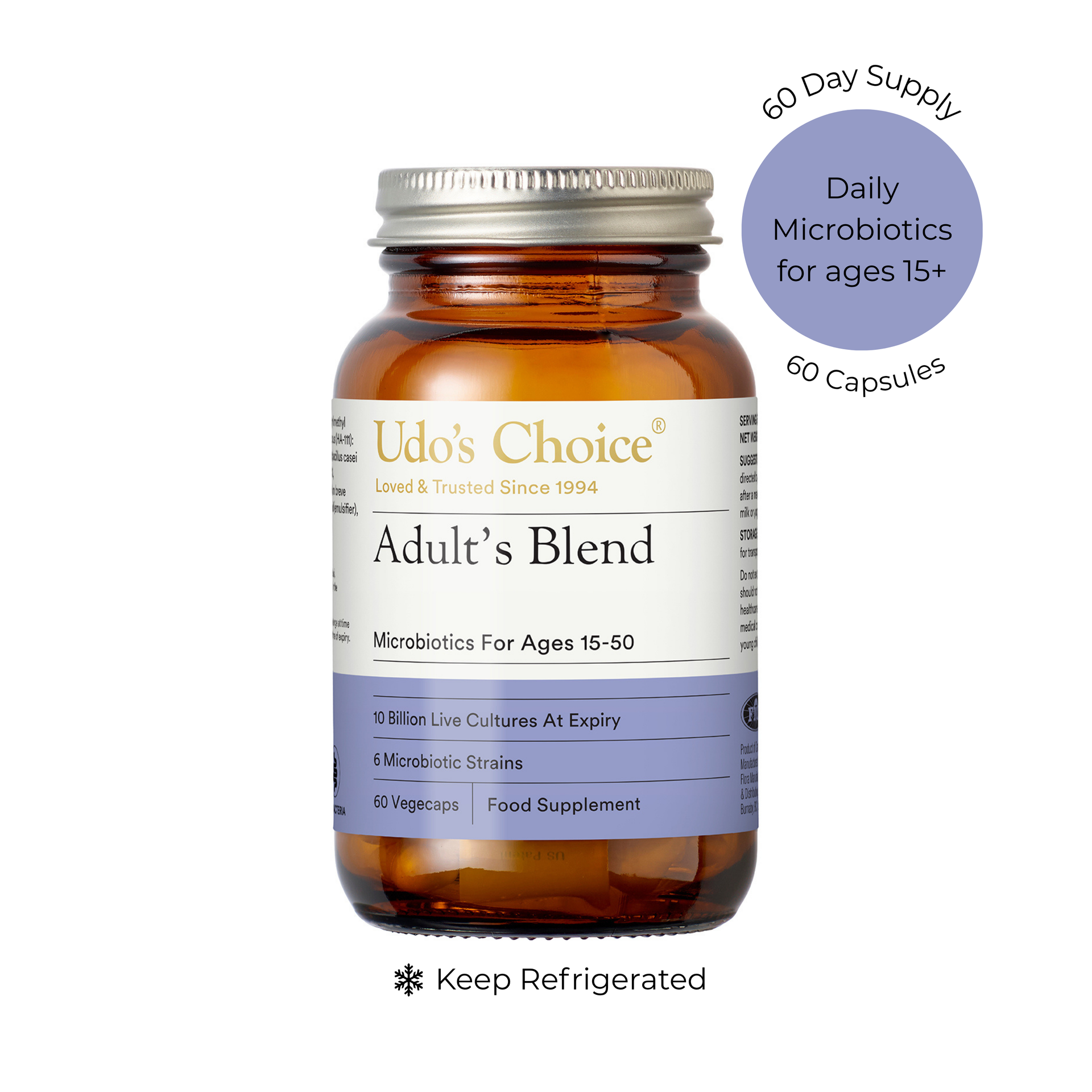 Udo's Choice Adult's Blend Microbiotic | Probiotics for Women & Men