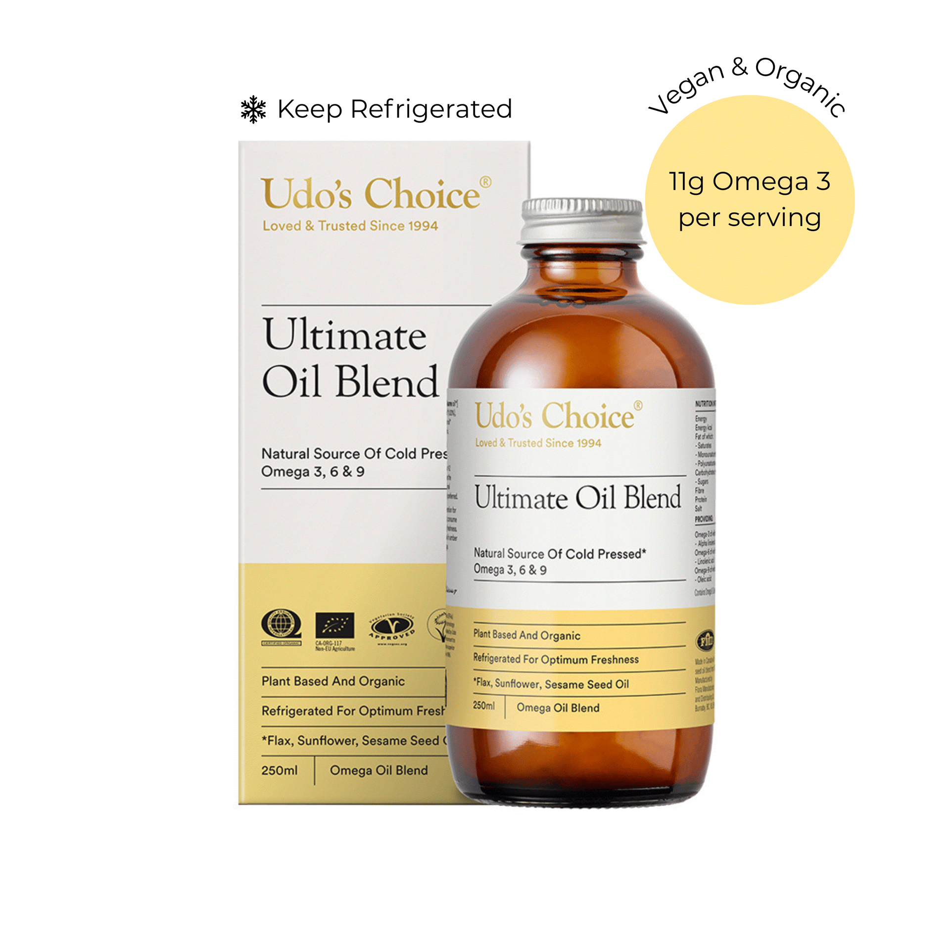 Udo's Choice Ultimate Oil Blend | Vegan Omega 3, 6 & 9