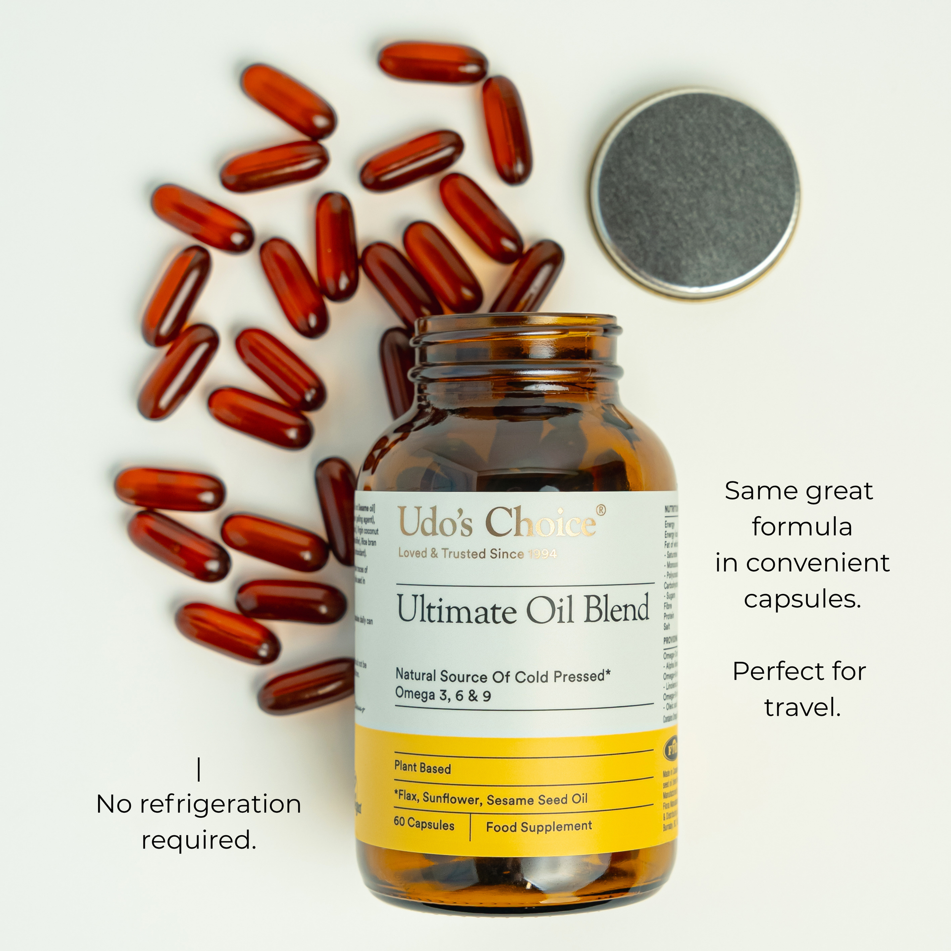 Udo's Choice Ultimate Oil Blend Capsules | Vegan Omega 3 6 9