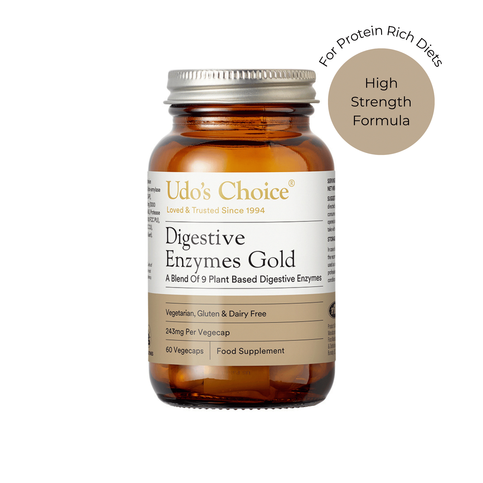 Udo's Choice Enzymes Gold | Digestive Enzymes - 60 Day Supply