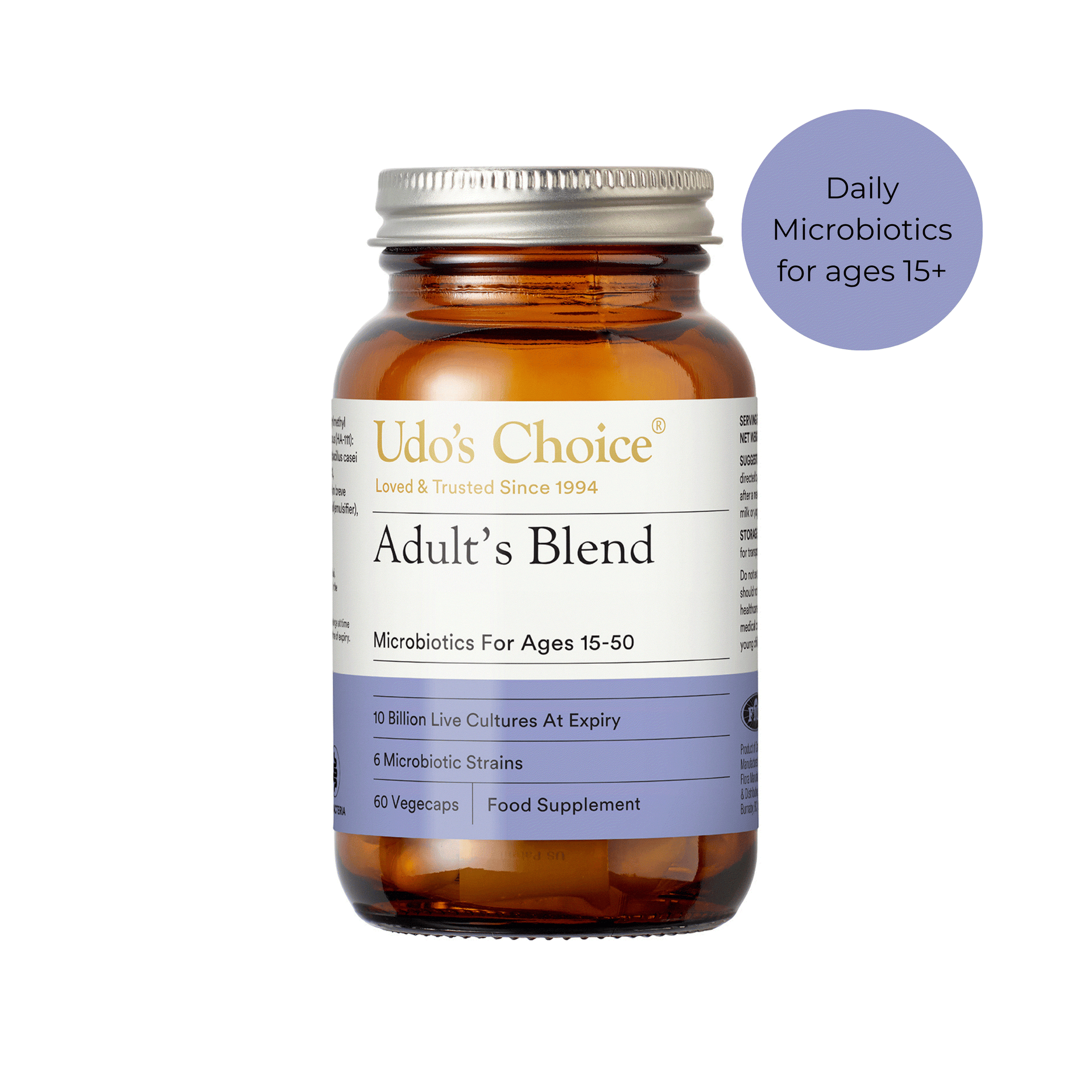 Udo's Choice Adult's Blend Microbiotic | Probiotics for Women & Men