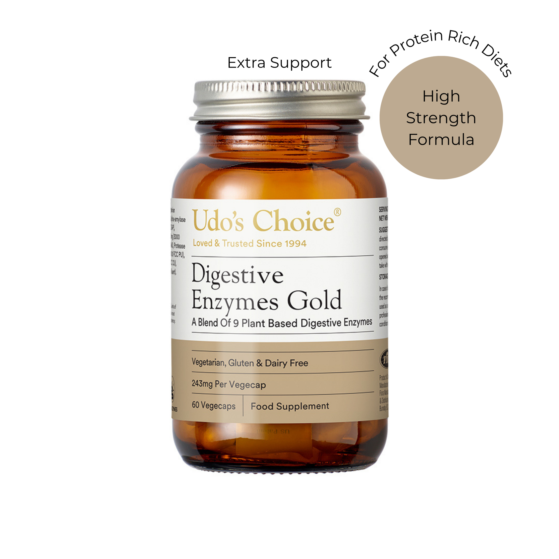 Udo's Choice Enzymes Gold | Digestive Enzymes - 60 Day Supply