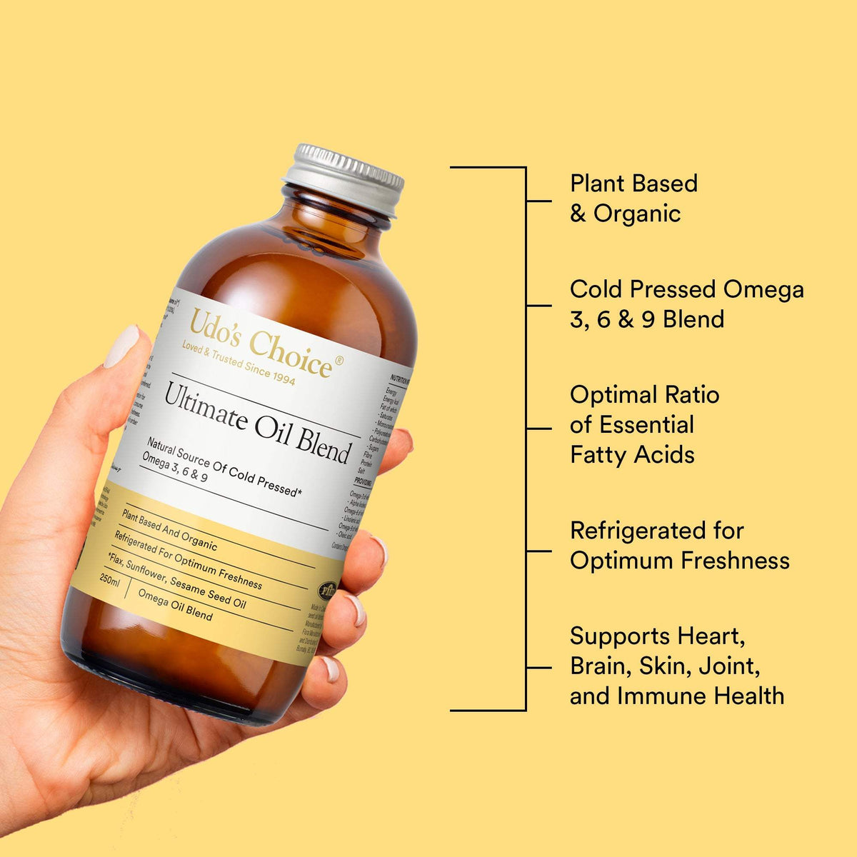 Udo’s Choice Ultimate Oil Blend | Organic Vegan Omega 3 6 9