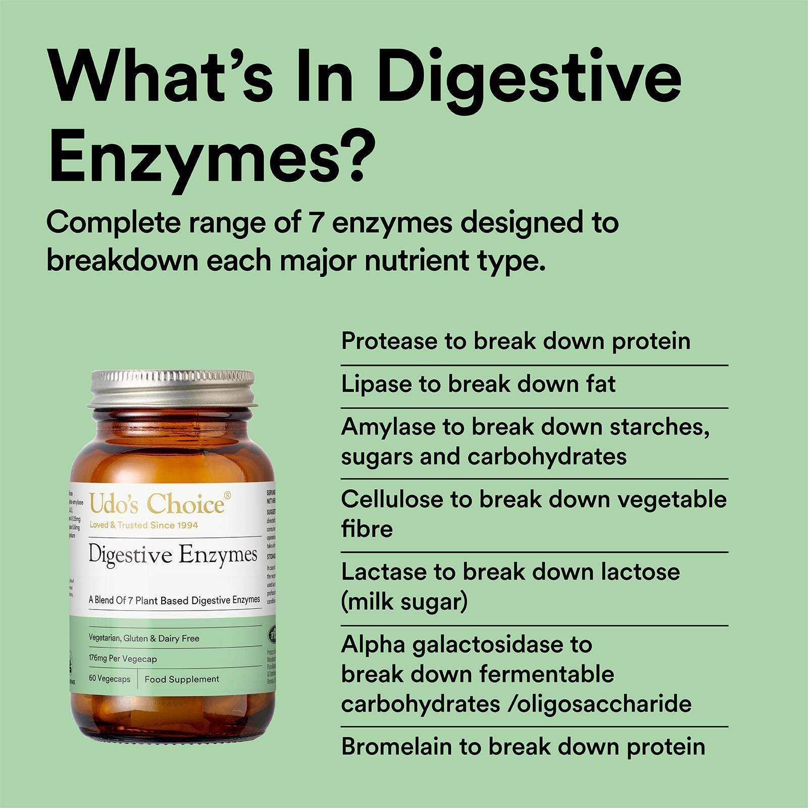 Udo's Choice Enzyme Blend Capsules | Super Enzymes - 90 Capsules