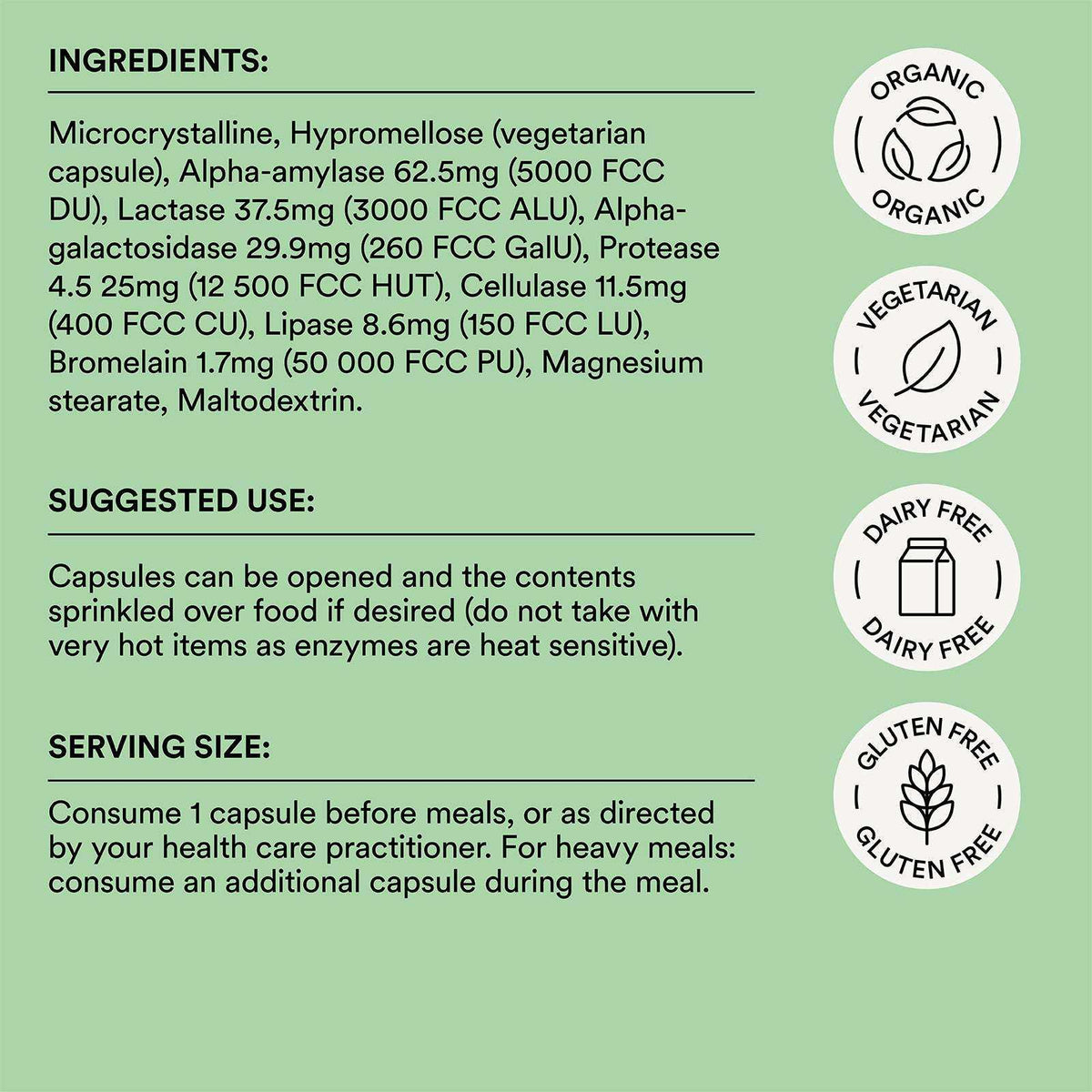 Super Enzymes for Digestion | Udo's Choice Enzyme Blend - 90 Capsules.